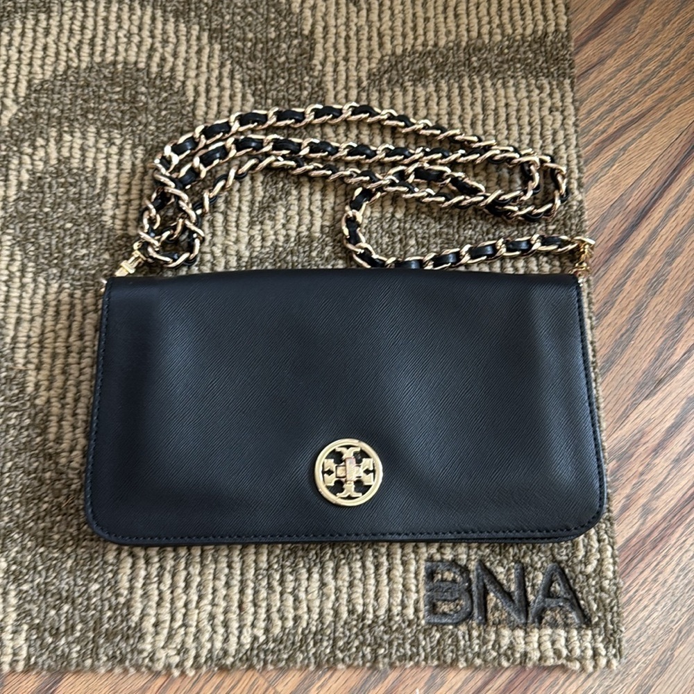 Tory Burch Black Crossbody Bag with Gold Hardware